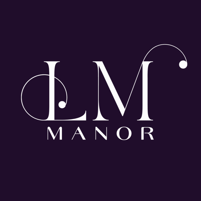 Litttle Massingham Manor Logo Deep Purple Background